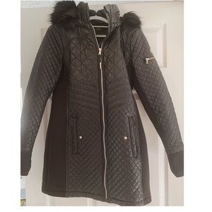 Michael Kors black jacket with fur hood